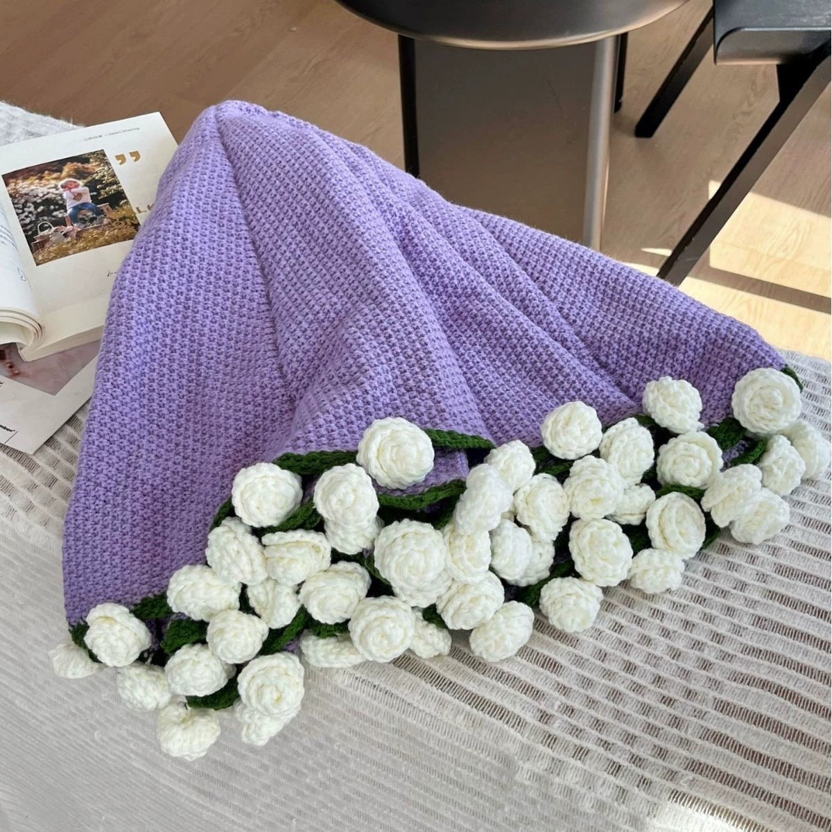 Handmade Rose Bouquet Blanket