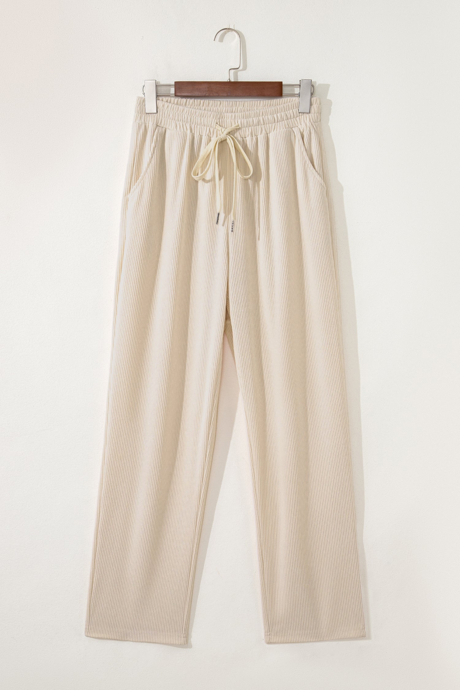 Jet Stream Drawstring Elastic Waist Casual Corduroy Pants