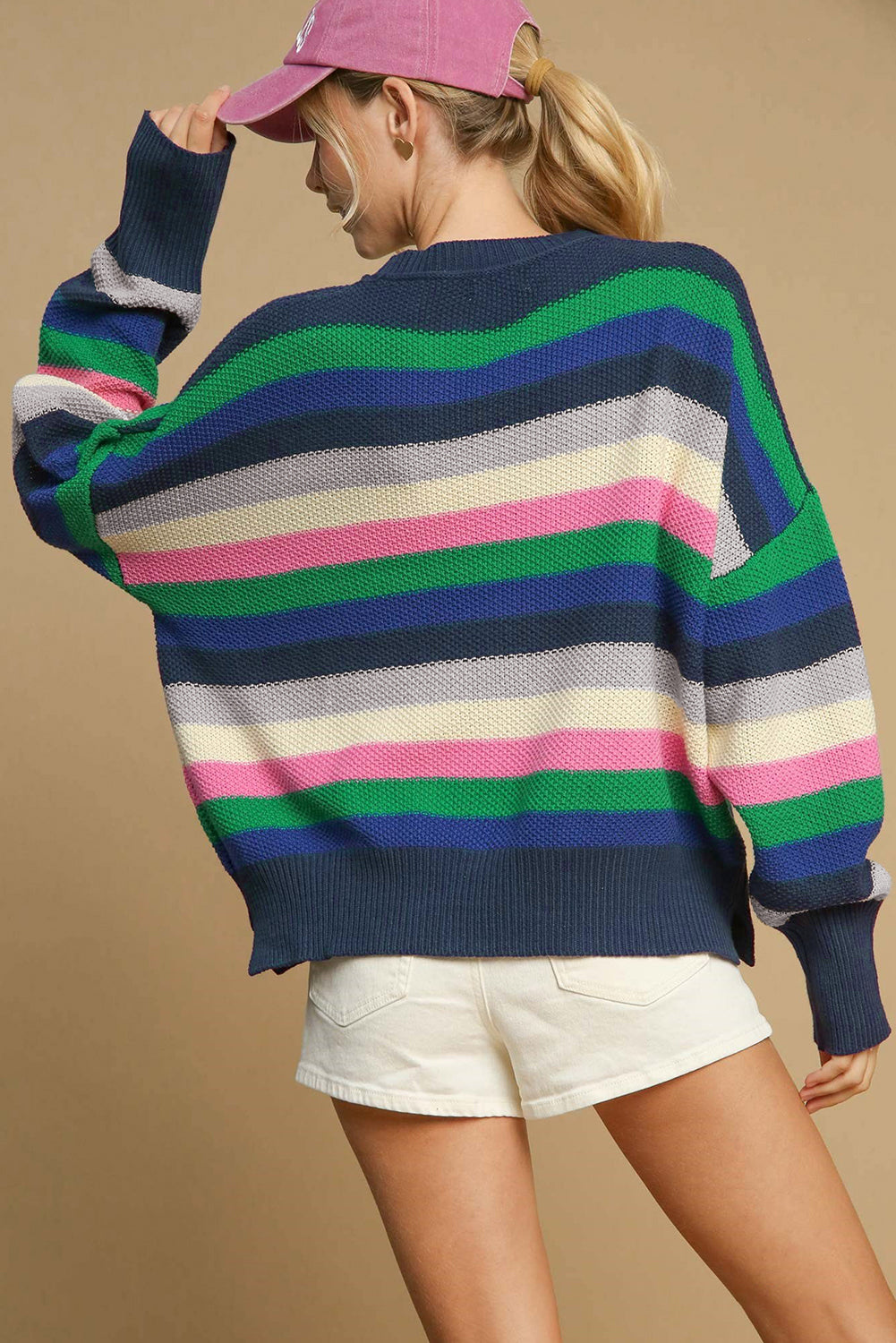 Striped Multicolor Crew Neck Sweater