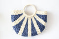 Striped Straw Beach Handbag
