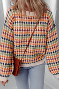 Multicolor Dotty Pattern Knit Sweater