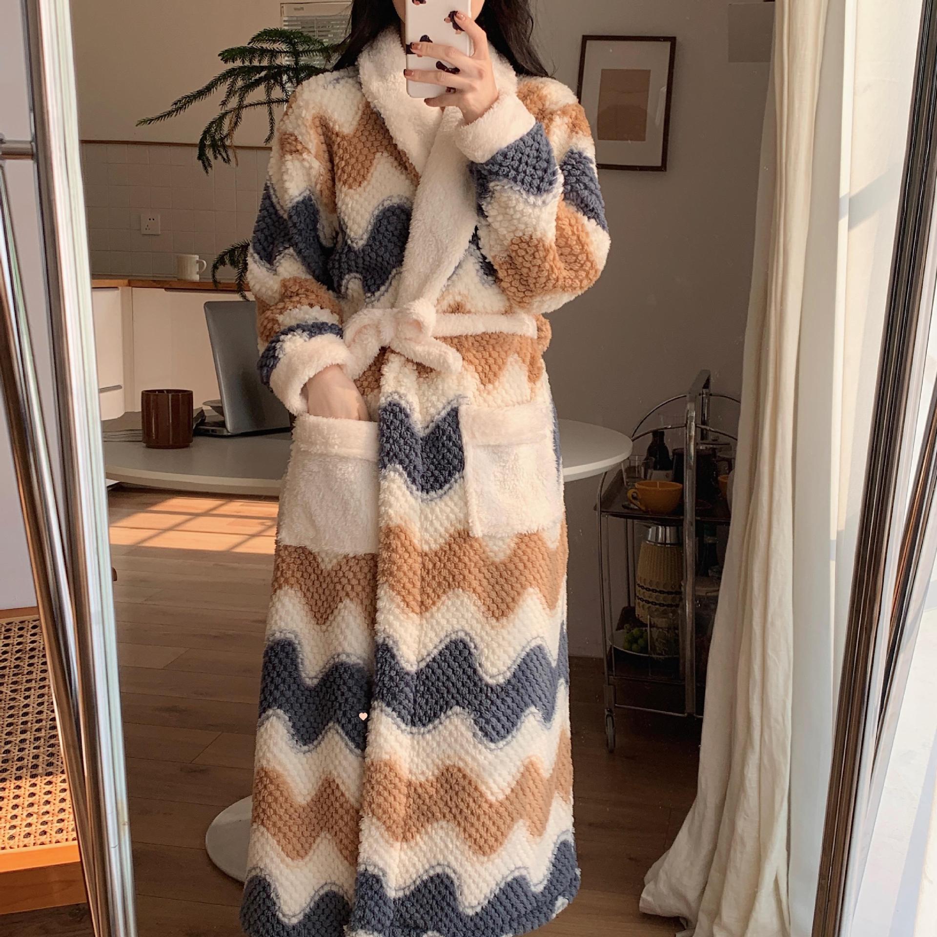 Printed Plush Bathrobe