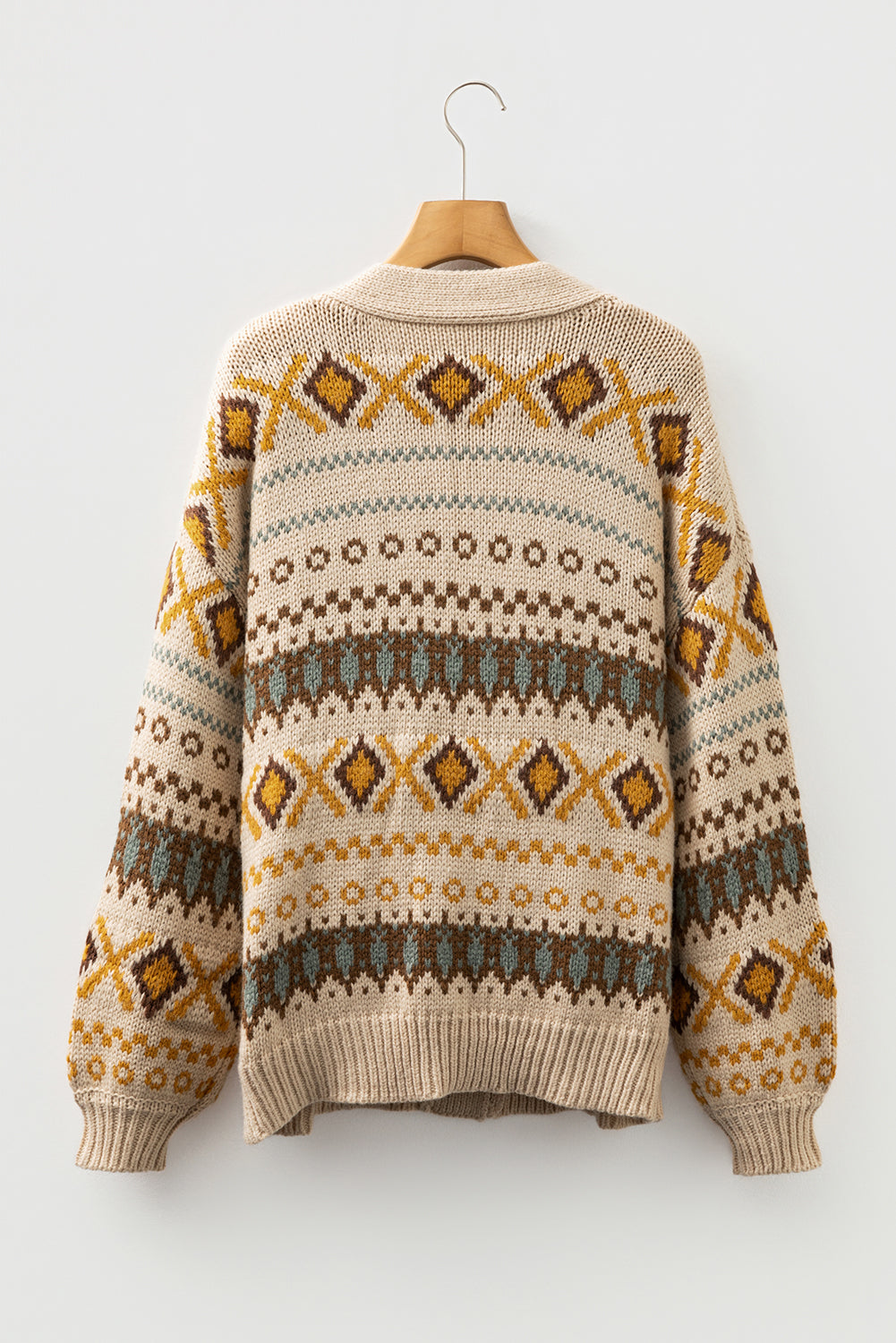 Patterned Knitted Button Sweater