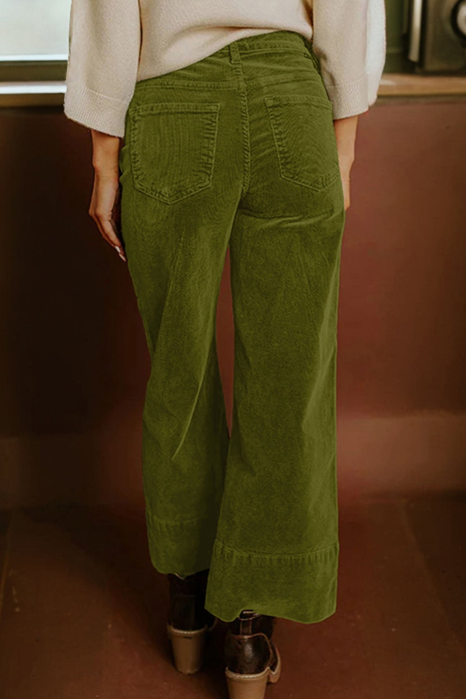 Vineyard Green Straight Leg Corduroy Pants