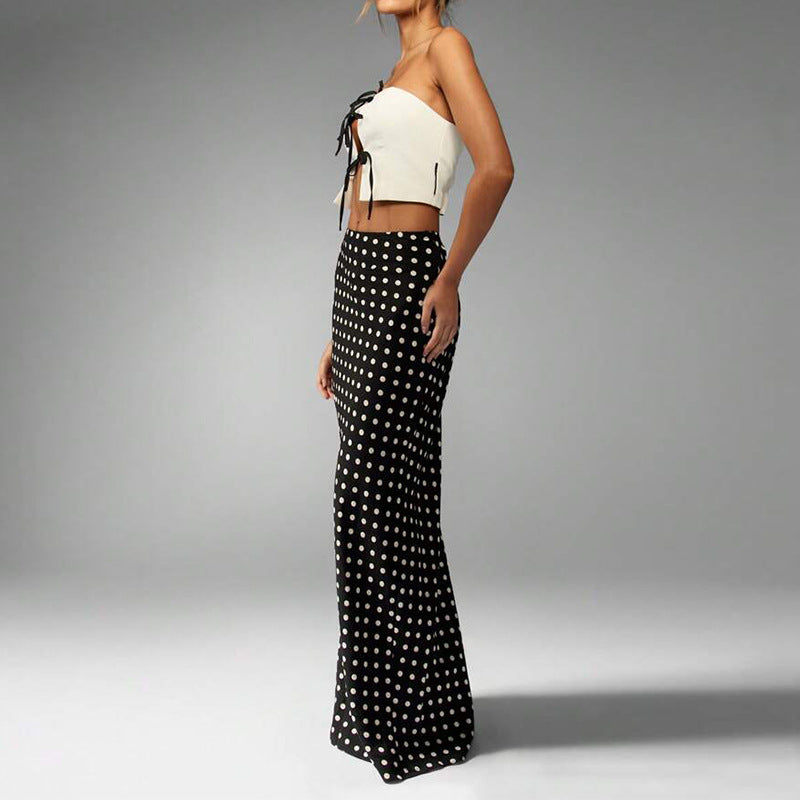 Slim-Fit Polka Dot Skirt