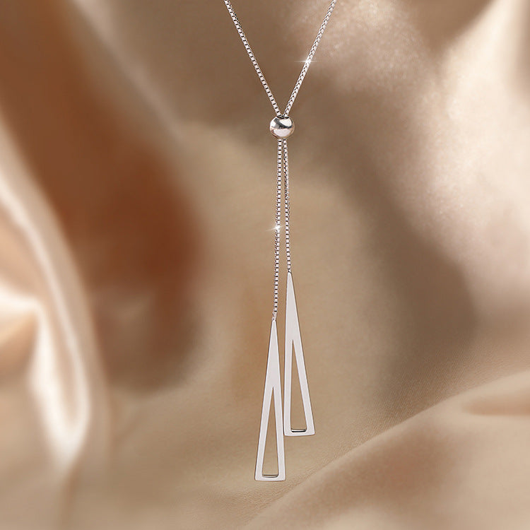 Silver Triangle Adjustable Necklace