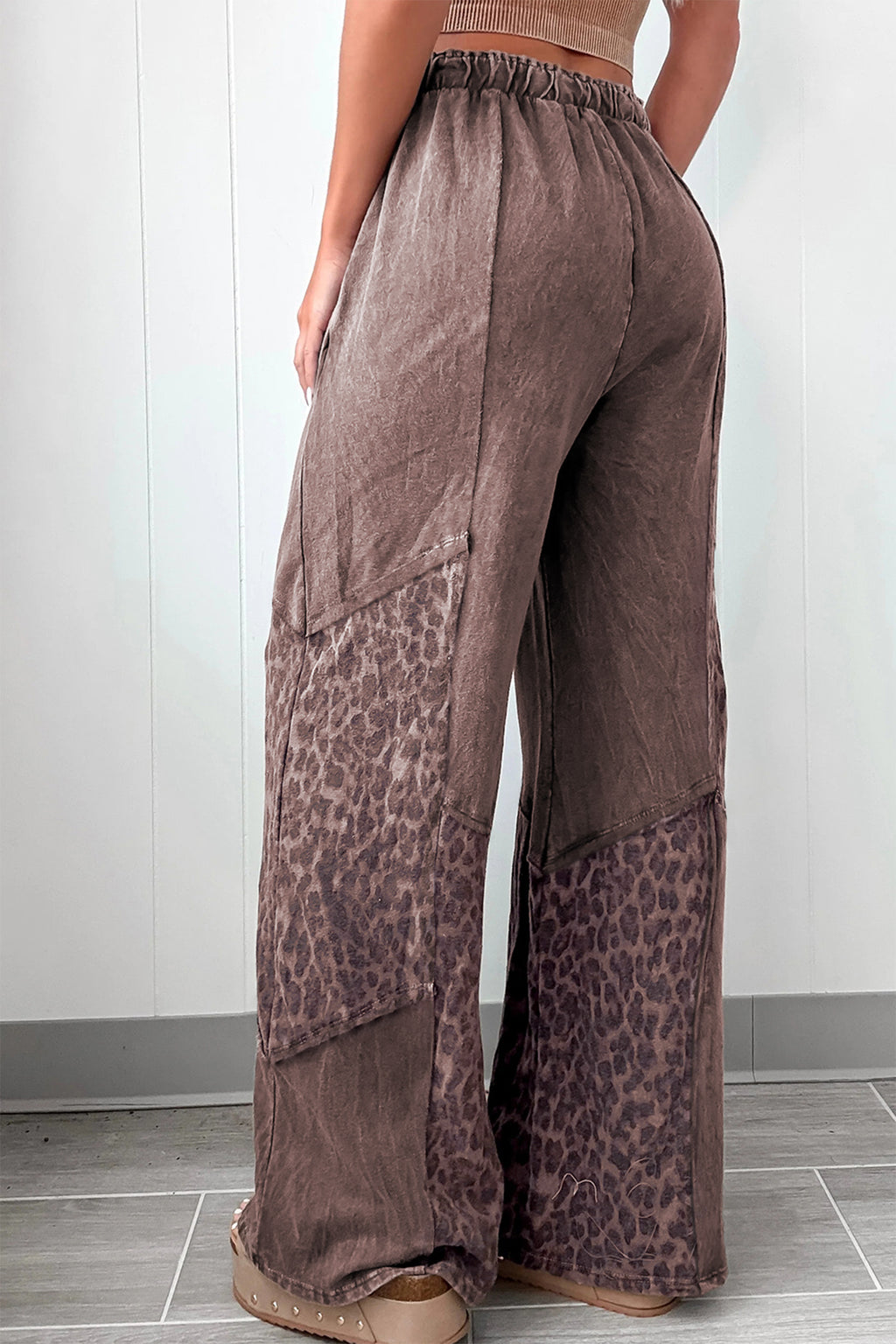 Brown Printed Patchwork Loose Pant