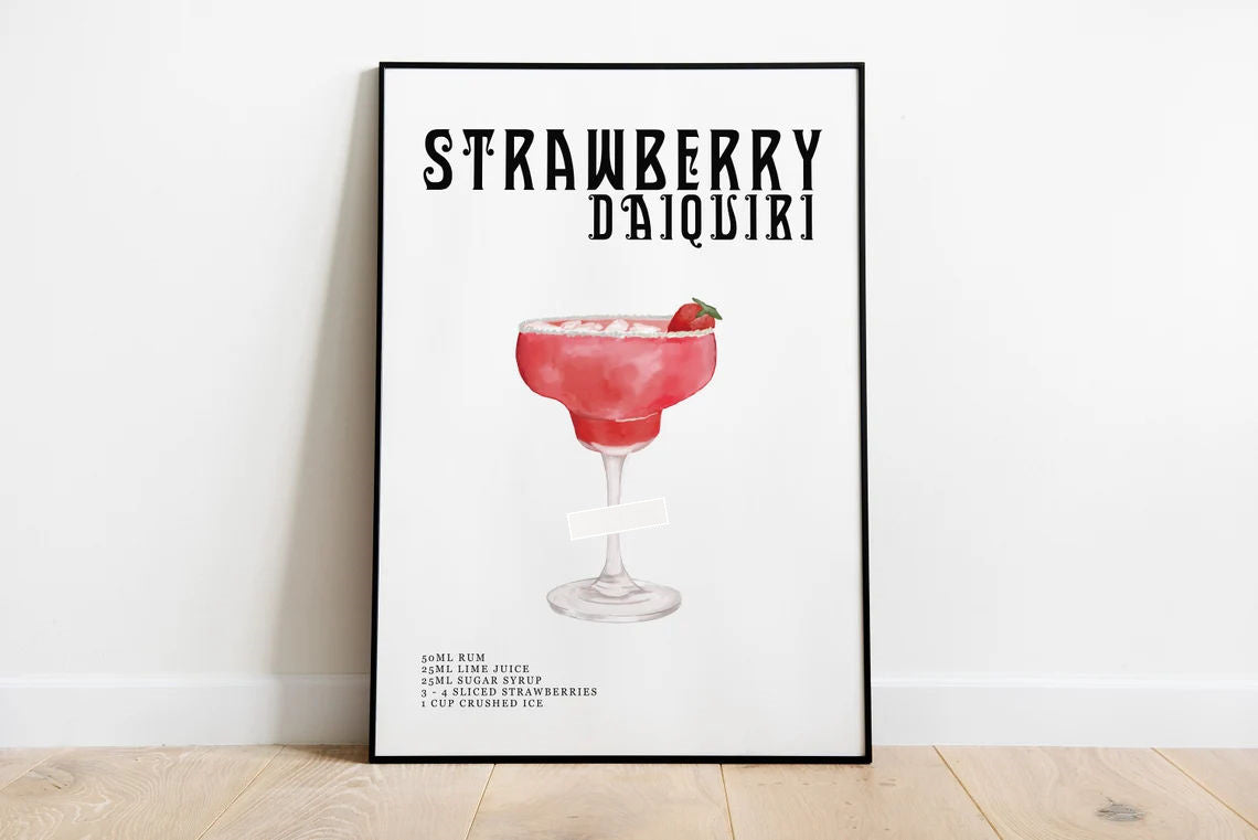 Drink Recipe Frameless Canvas Print