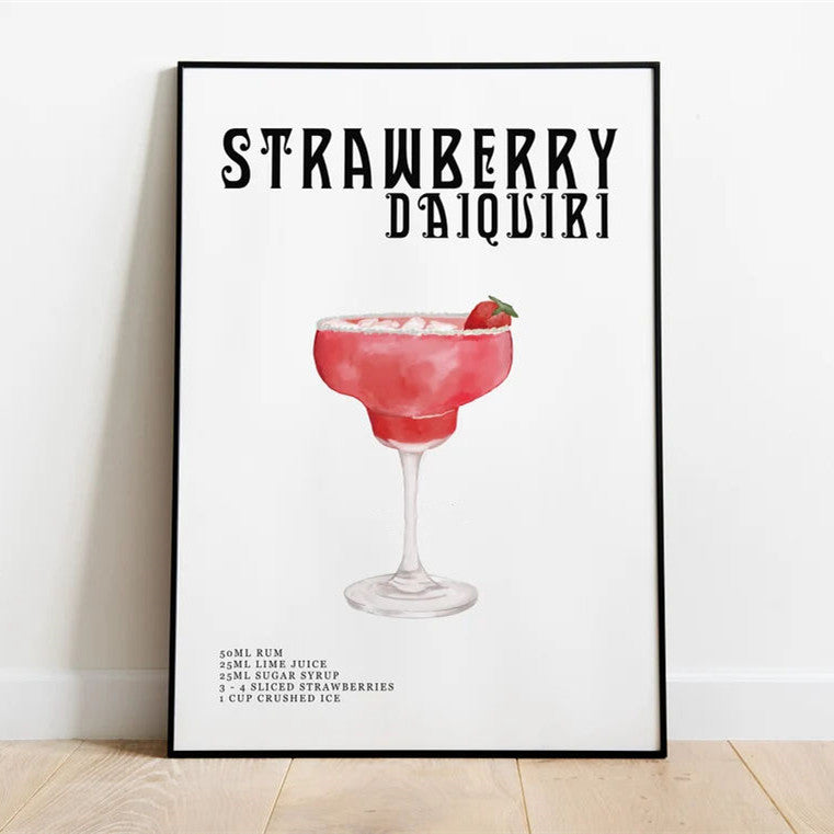 Drink Recipe Frameless Canvas Print