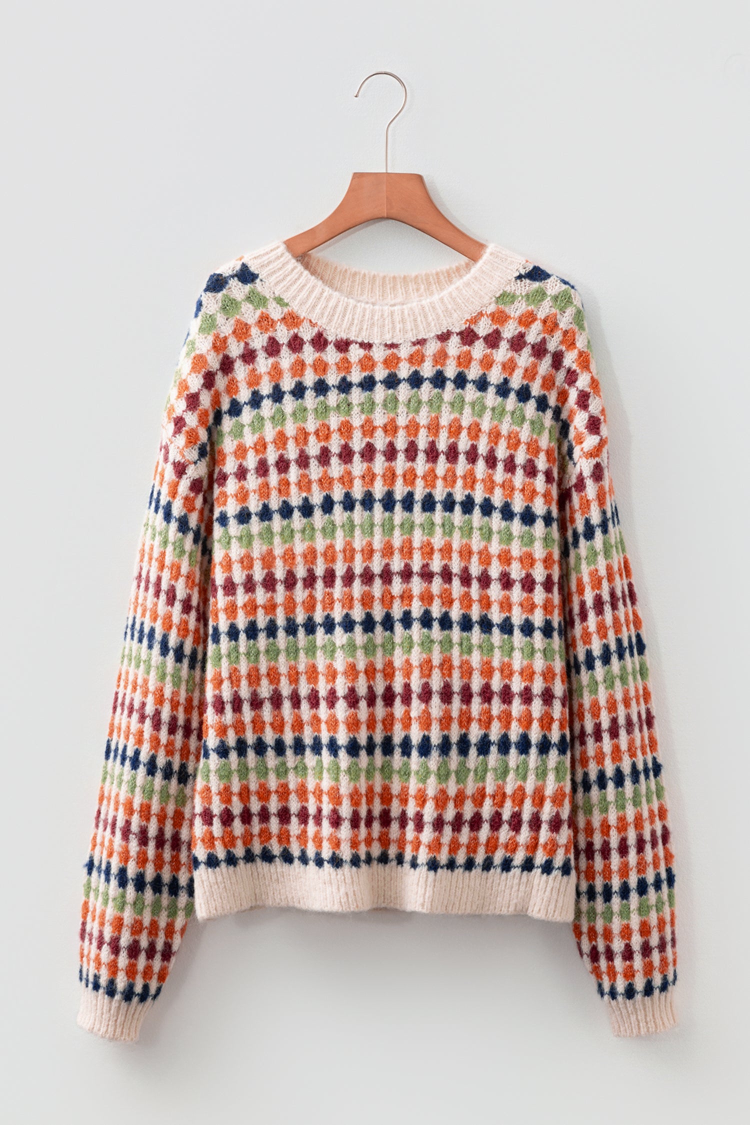 Multicolor Dotty Pattern Knit Sweater