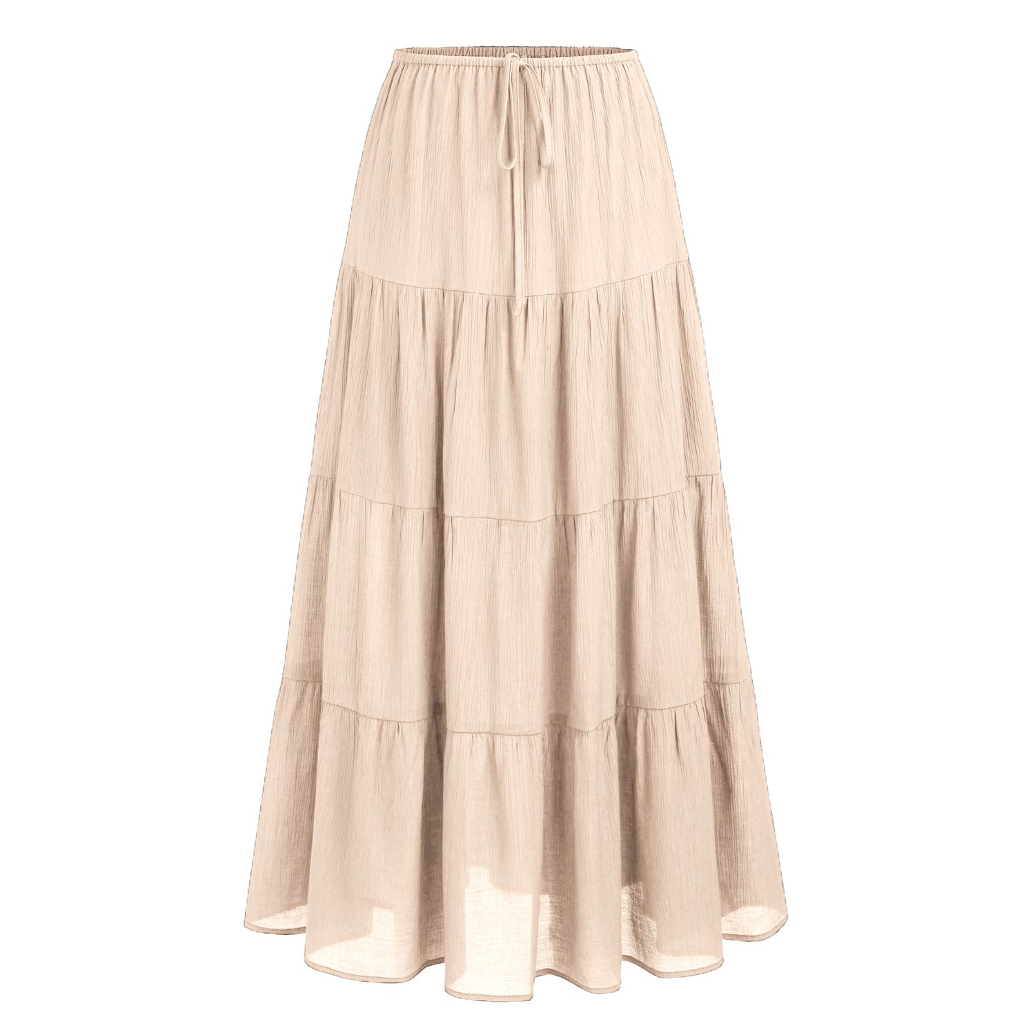 Tiered Drawstring Maxi Skirt