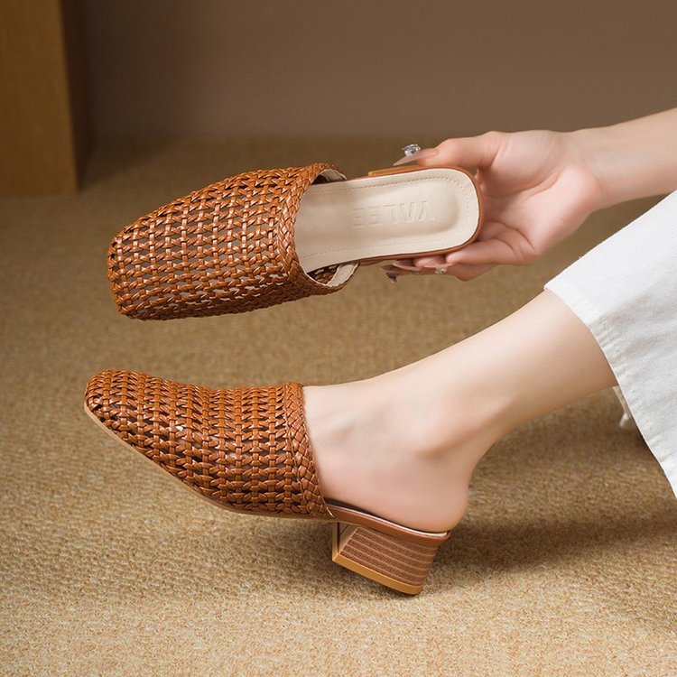Woven Closed Toe Flats