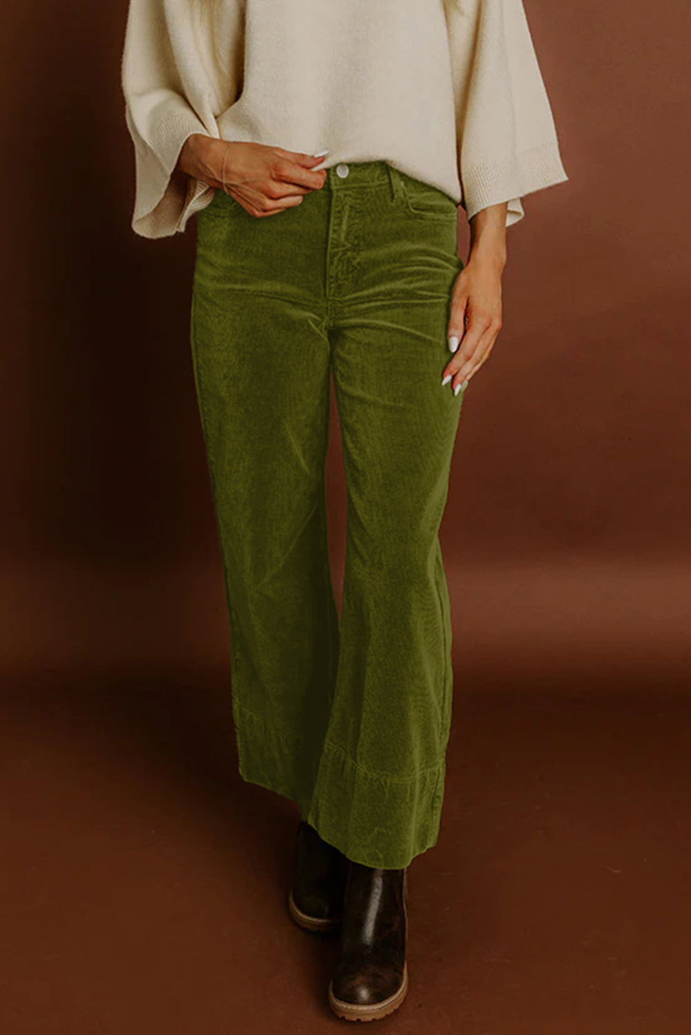 Vineyard Green Straight Leg Corduroy Pants