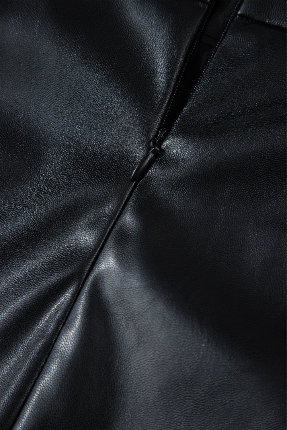 Black Faux Leather High Waist Mini Skirt