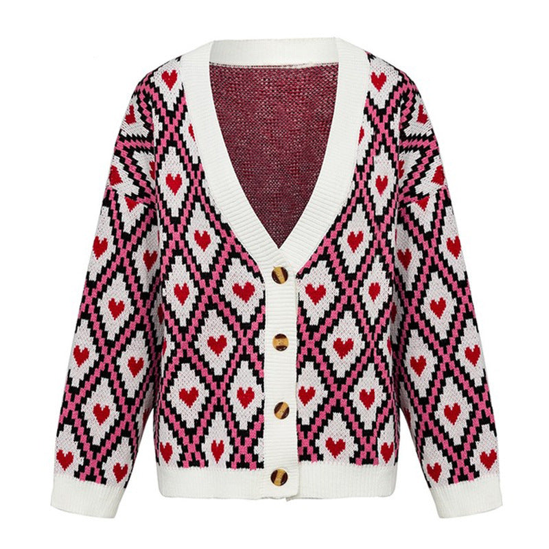 Queen of Hearts Button Up Sweater