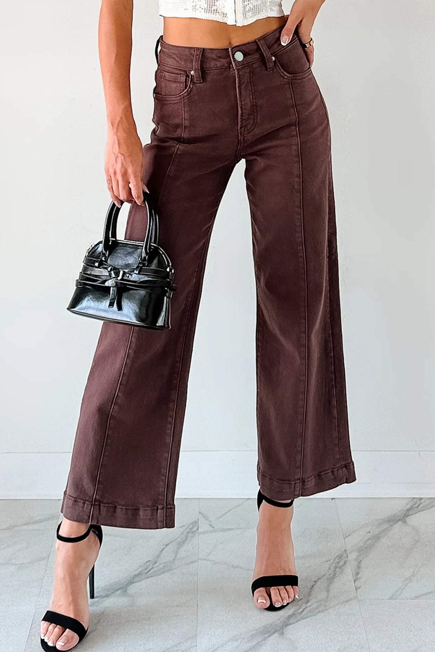 Red Sandalwood Cropped Jeans