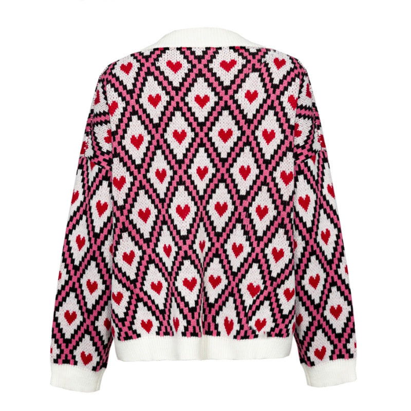 Queen of Hearts Button Up Sweater