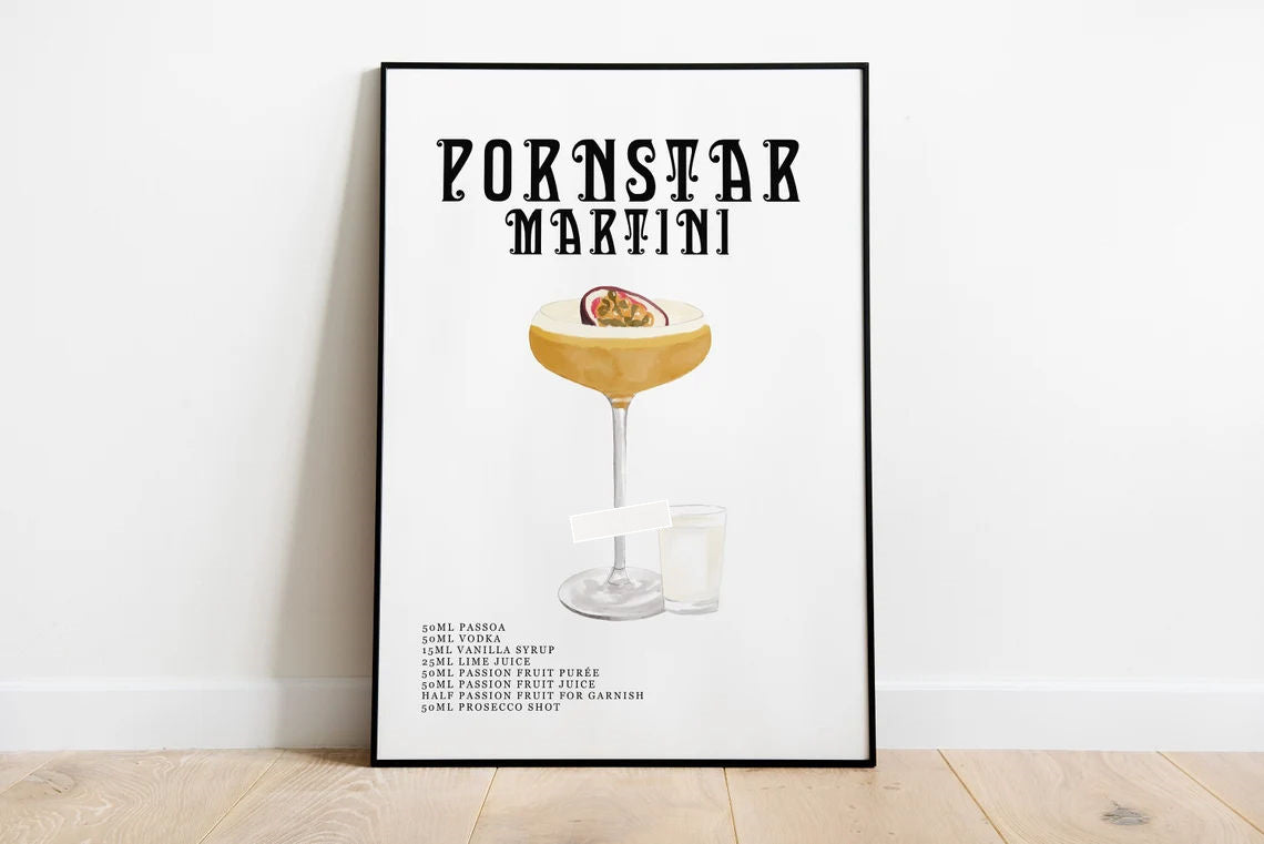 Drink Recipe Frameless Canvas Print