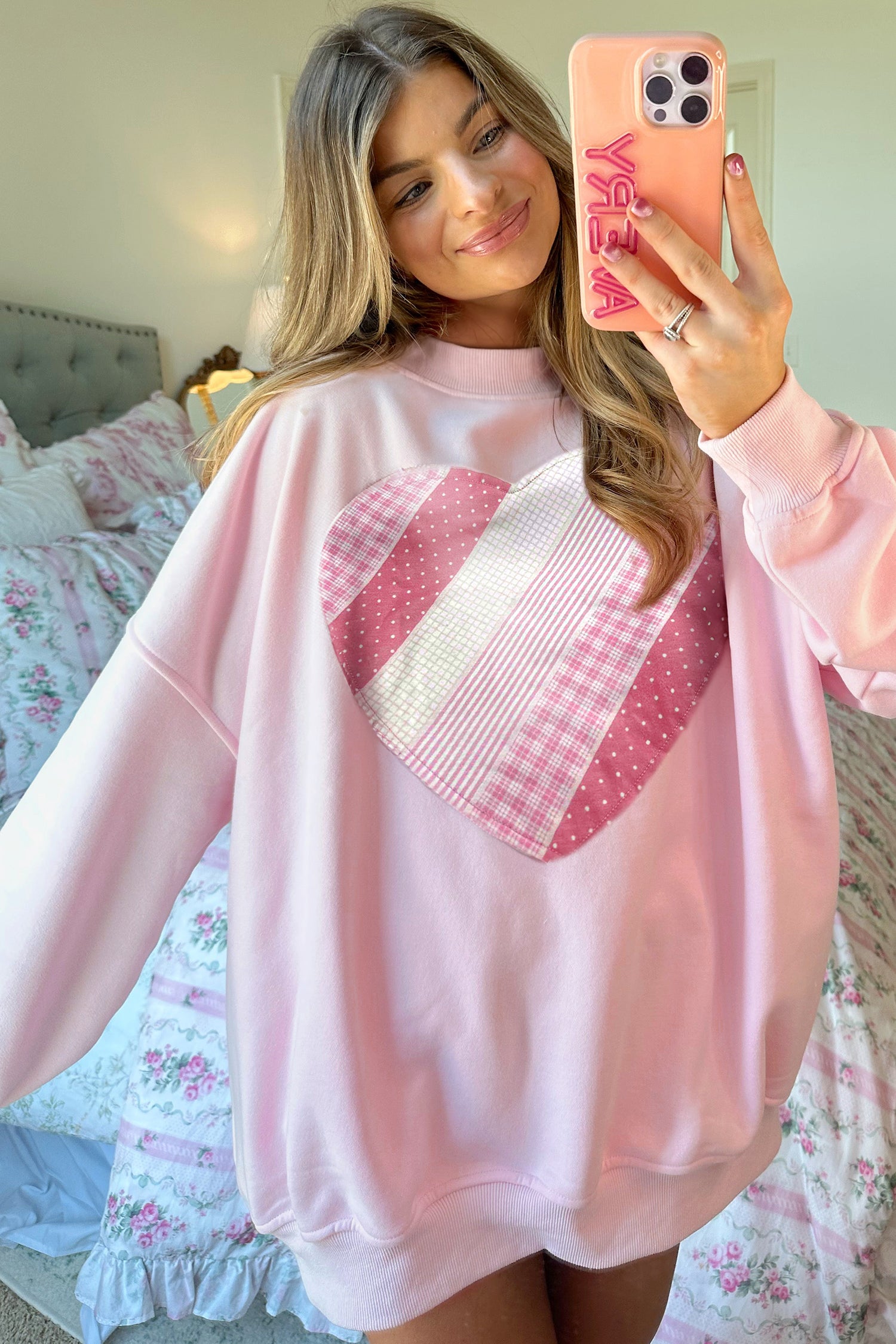 Sweetheart Patchwork Valentine Sweatshirt