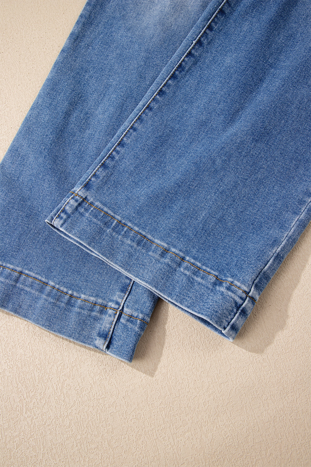 Double Button Straight Leg Jeans