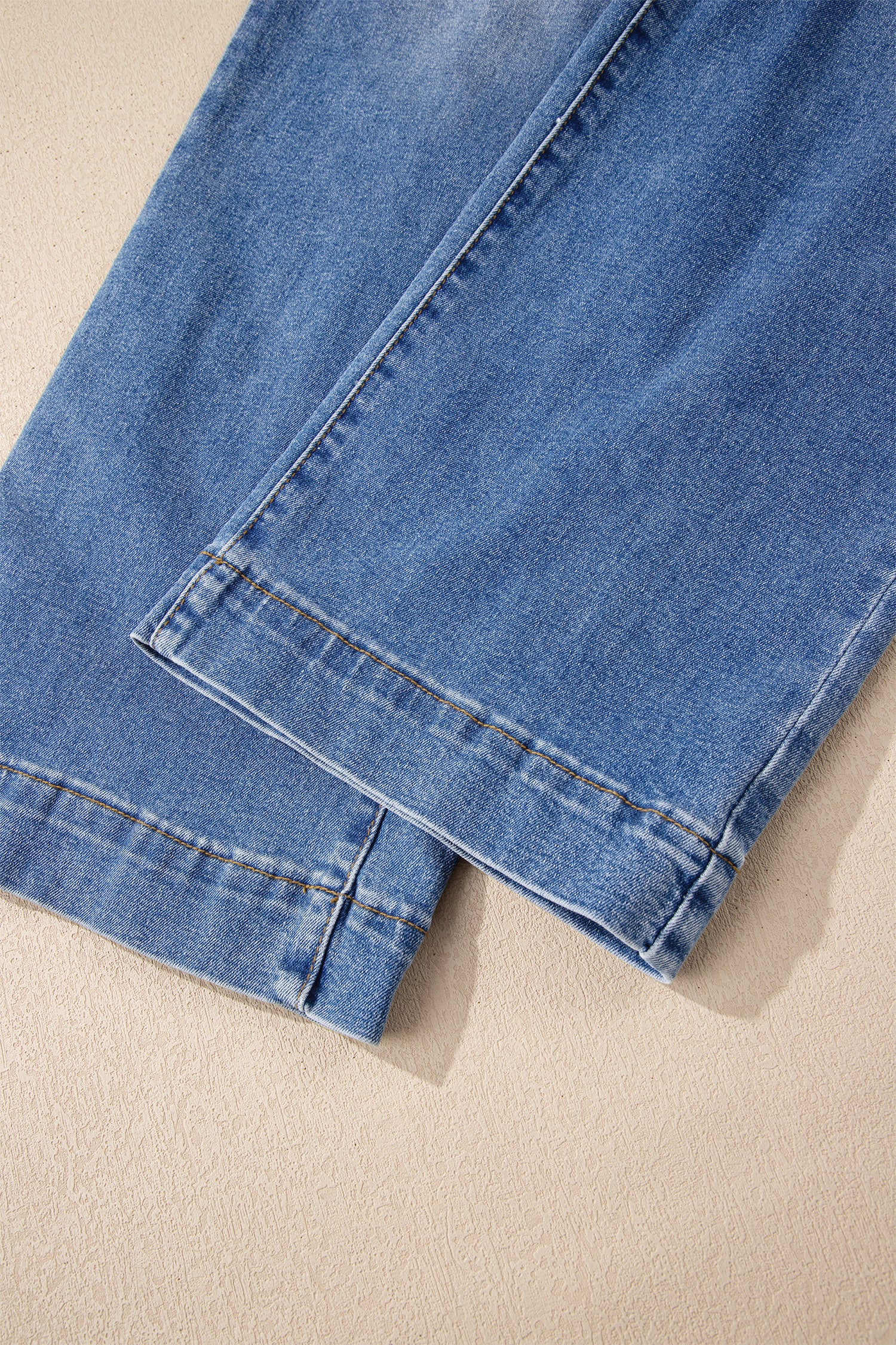 Double Button Straight Leg Jeans