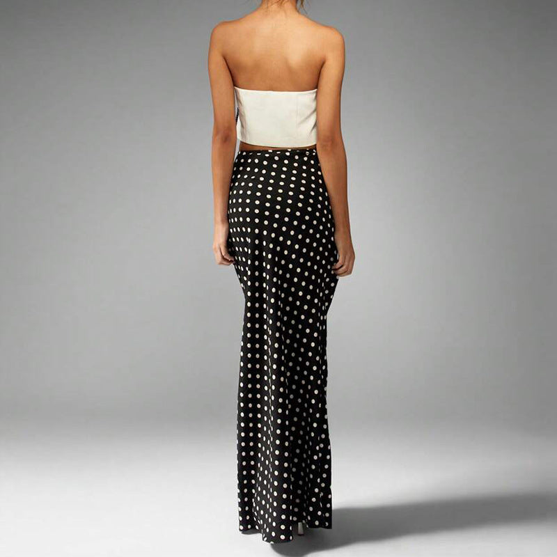 Slim-Fit Polka Dot Skirt