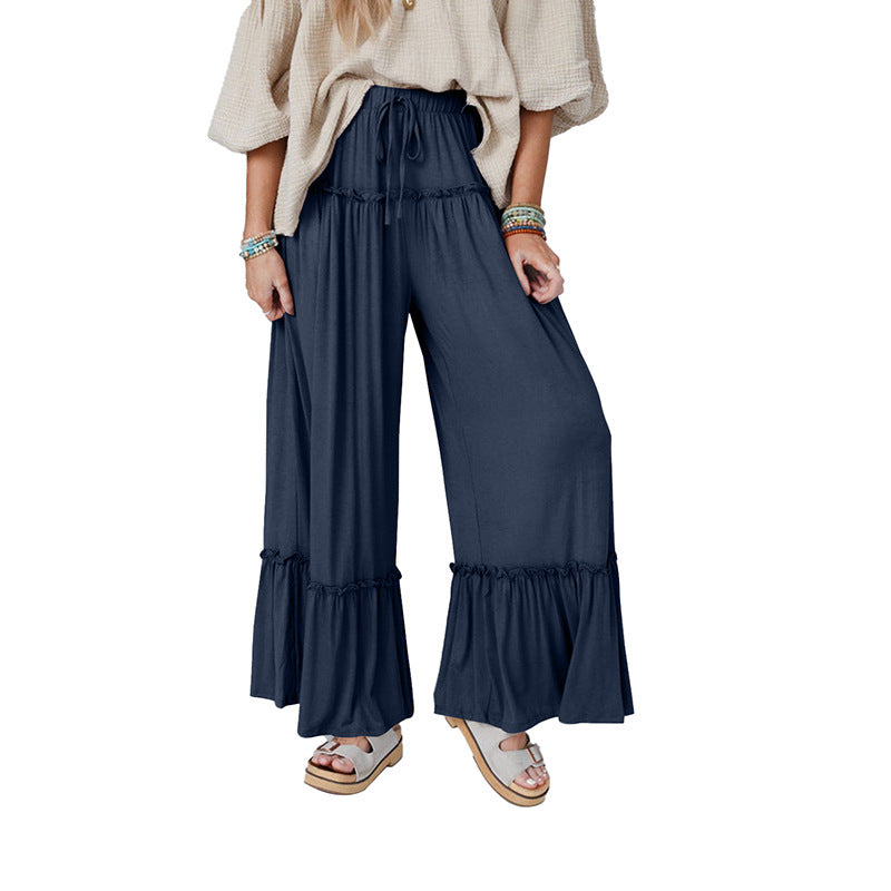Tiered Ruffle Wide Leg Pants