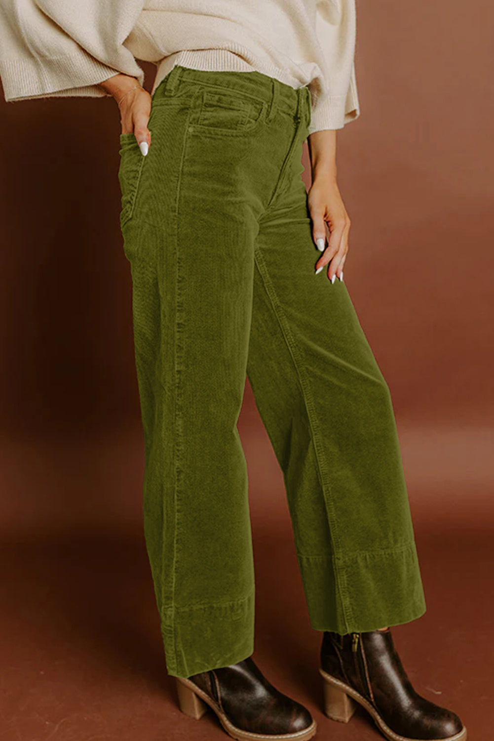 Vineyard Green Straight Leg Corduroy Pants