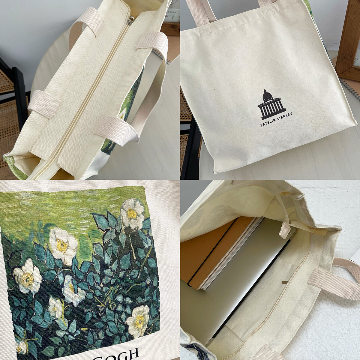 Wild Rose Printed Art Canvas Tote Bag