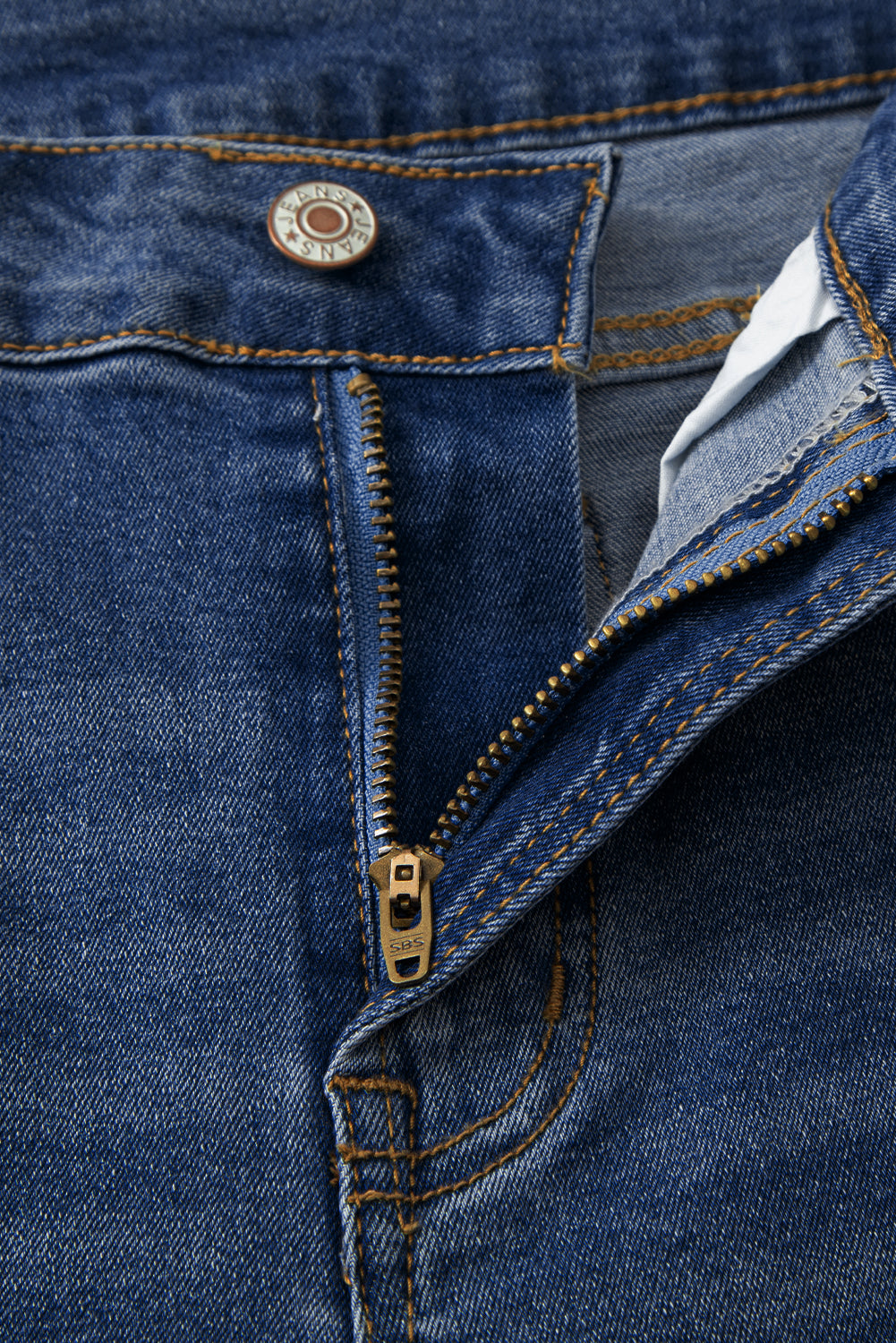 Dark Wash Raw Hem Straight Leg Jeans