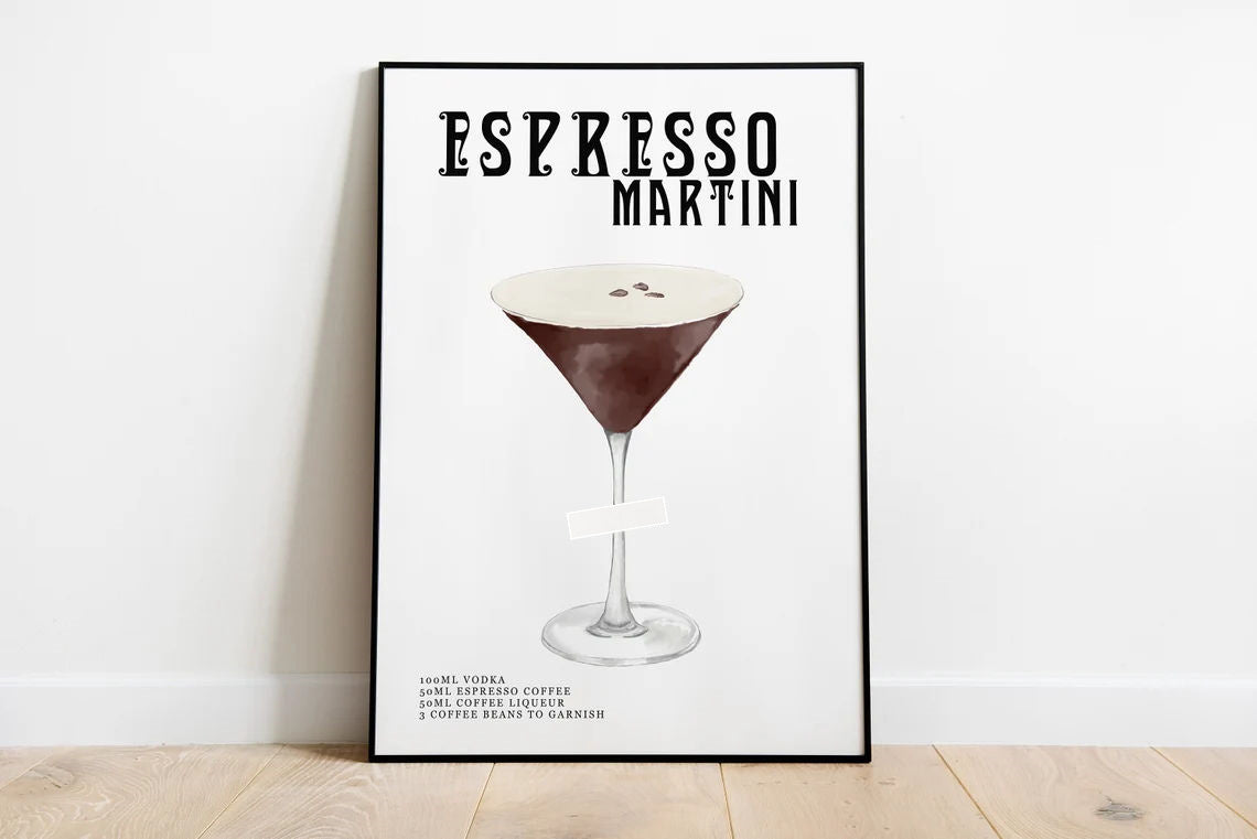 Drink Recipe Frameless Canvas Print