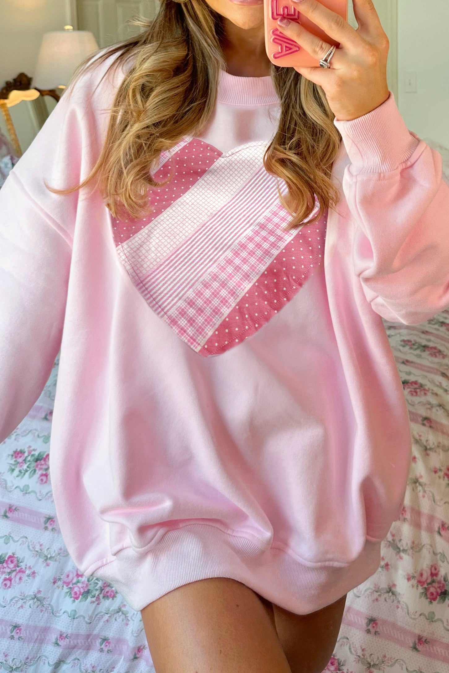 Sweetheart Patchwork Valentine Sweatshirt