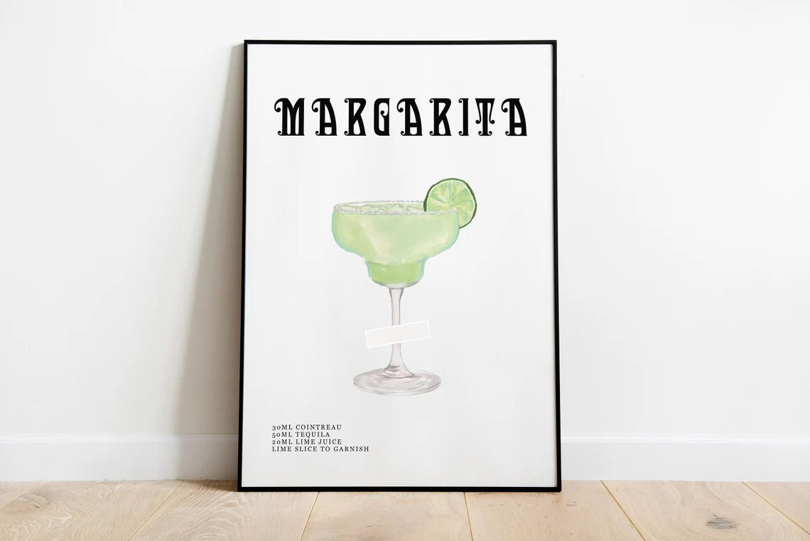 Drink Recipe Frameless Canvas Print