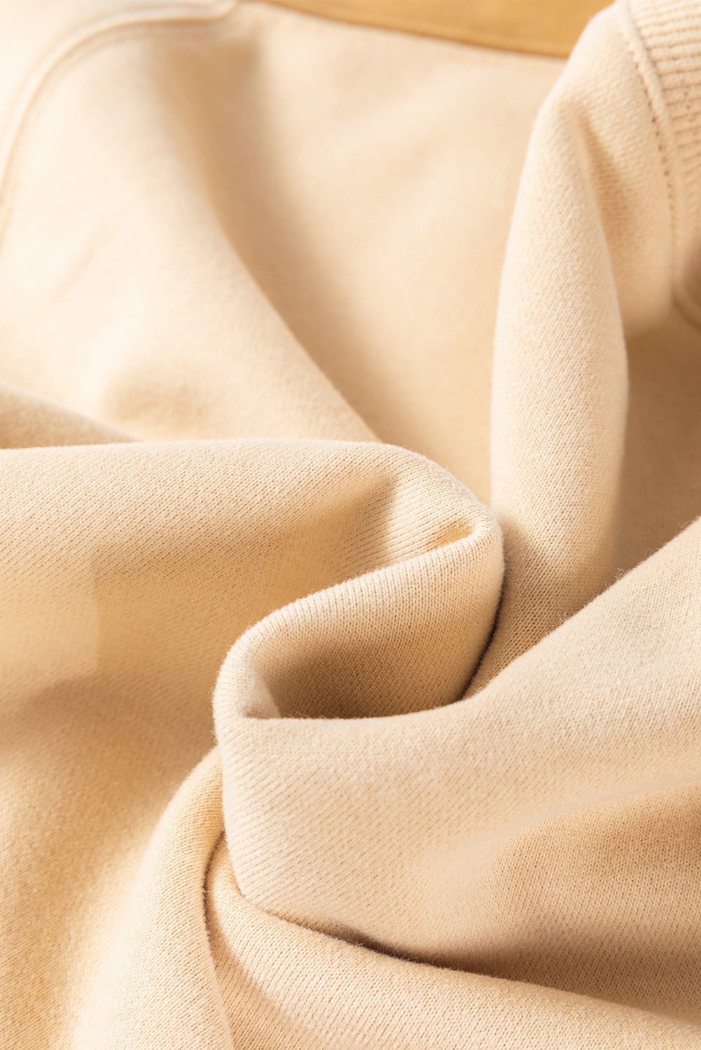 Beige Striped Crew Neck Sweatshirt