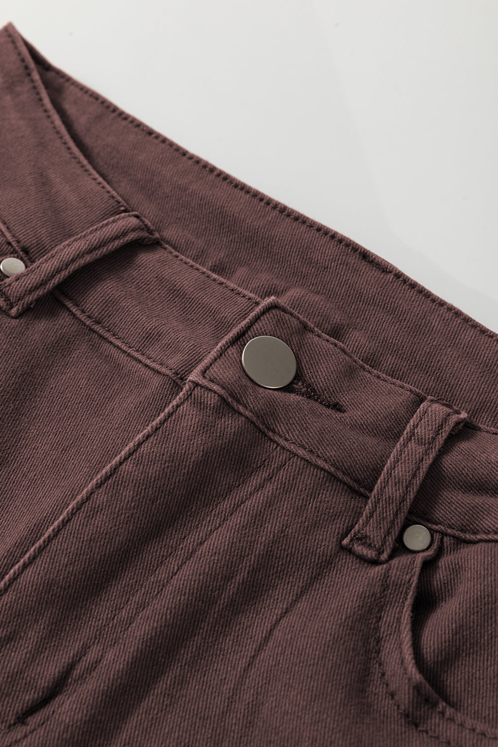 Brown High Waist Straight Leg Jeans