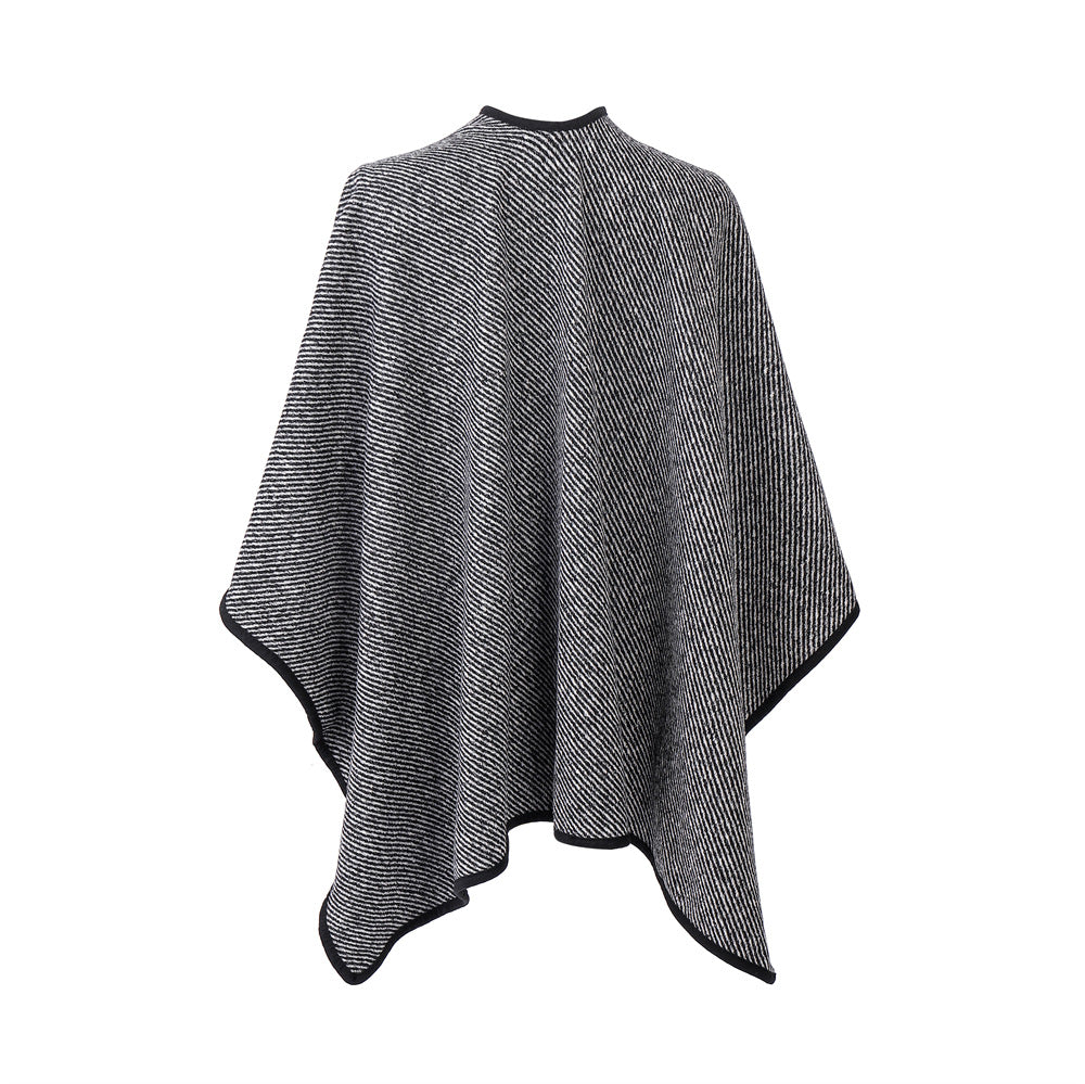 Black Stripe Tied Shawl