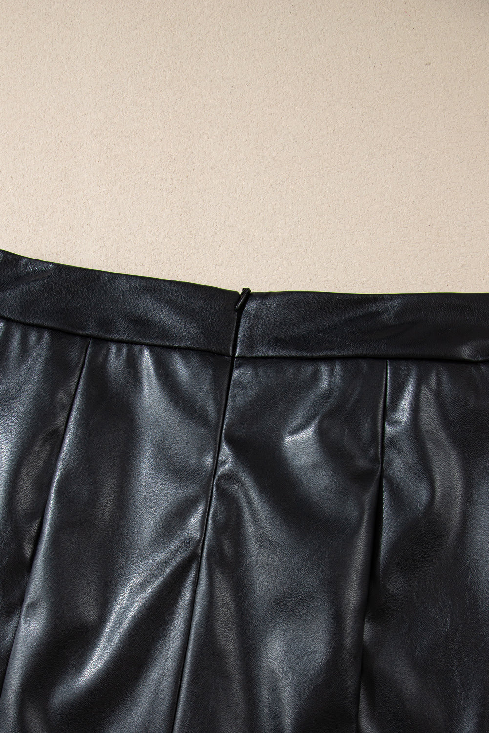 Black Faux Leather High Waist Mini Skirt