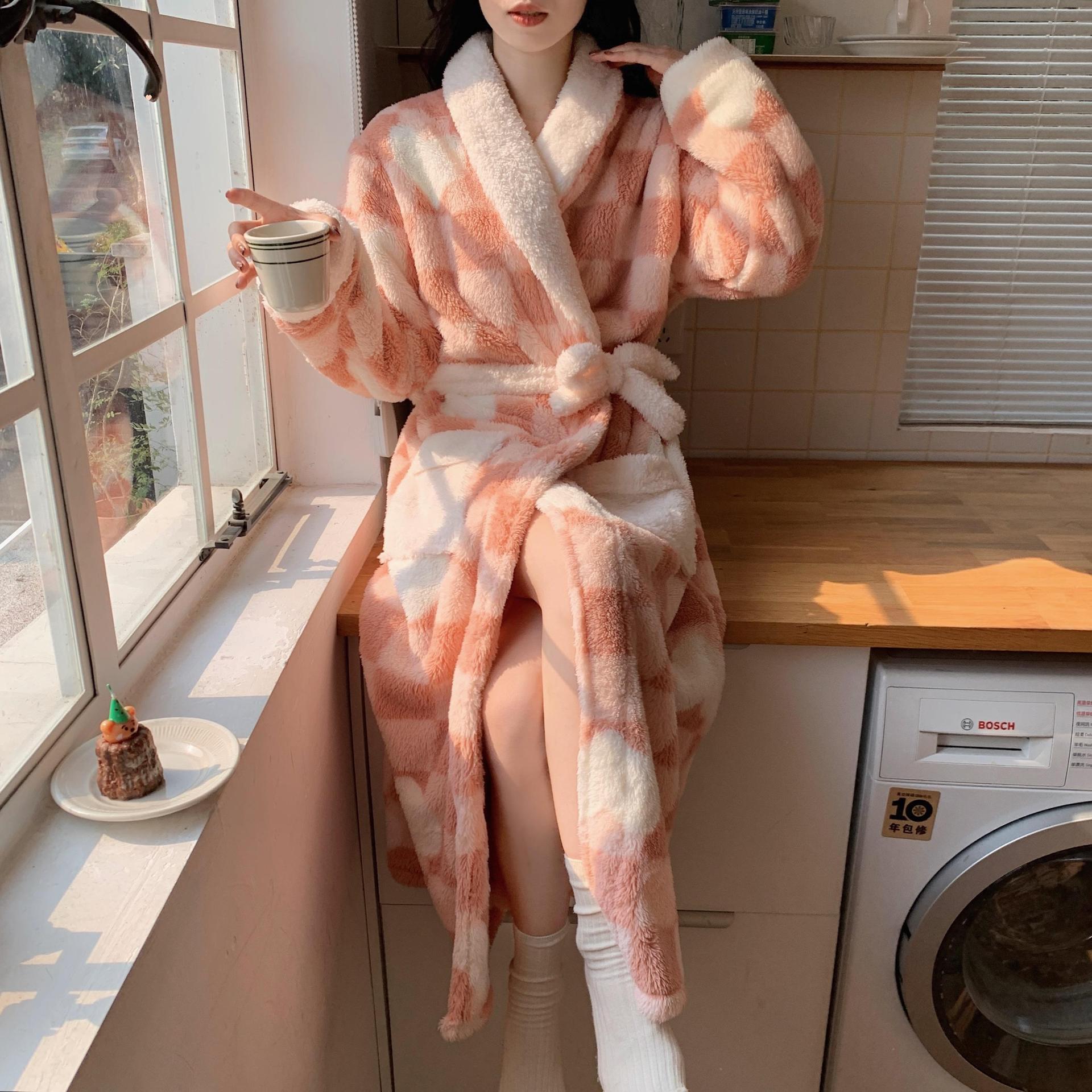 Printed Plush Bathrobe