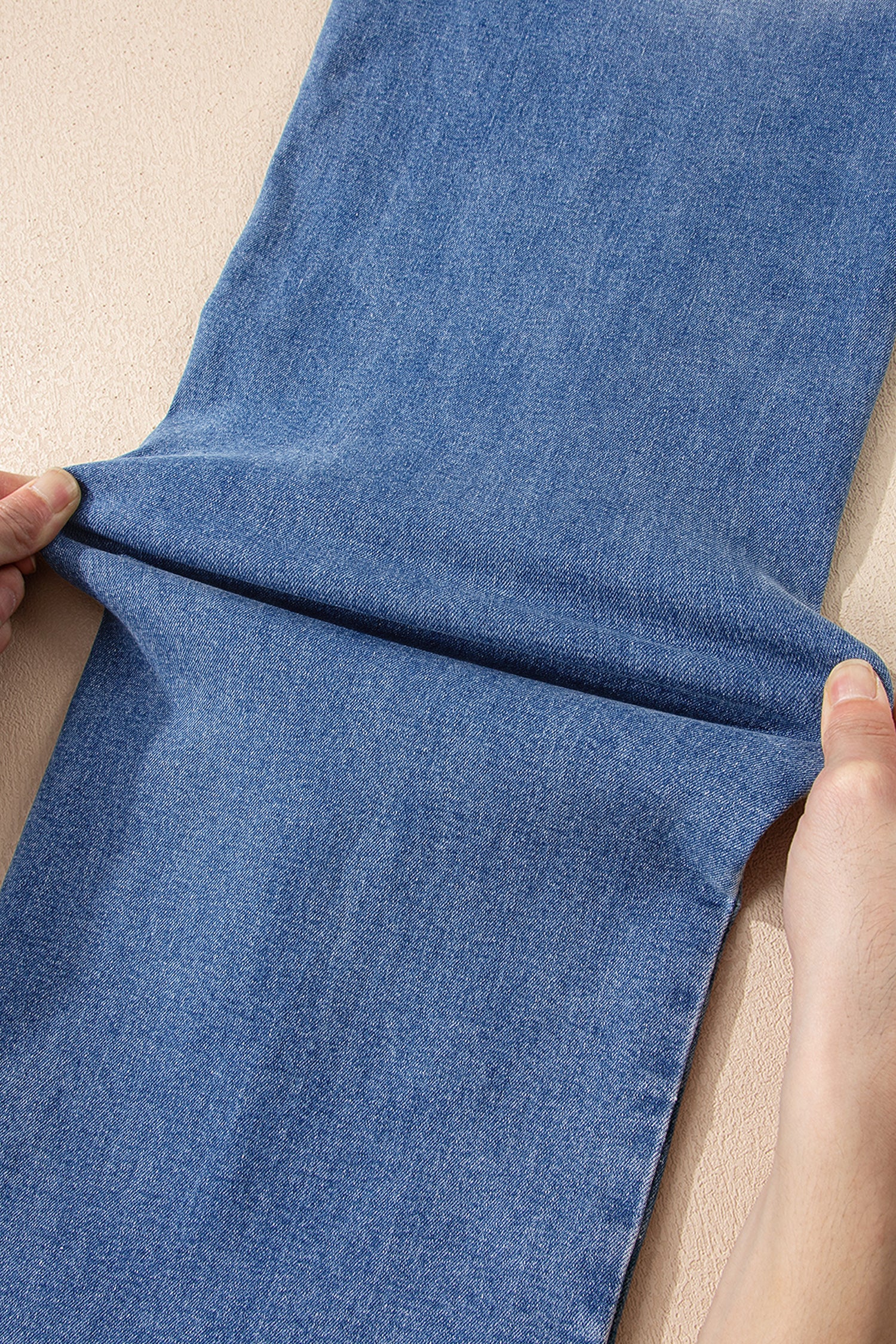 Double Button Straight Leg Jeans