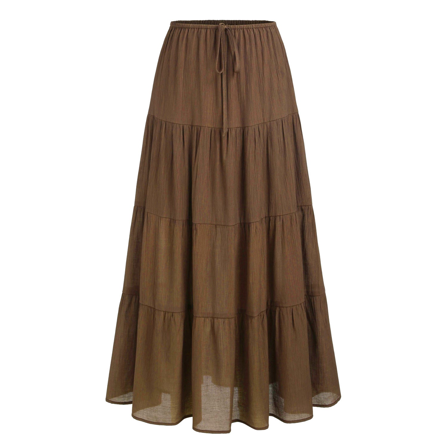 Tiered Drawstring Maxi Skirt