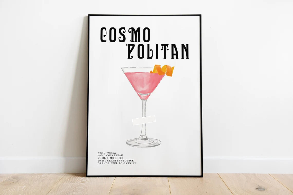 Drink Recipe Frameless Canvas Print